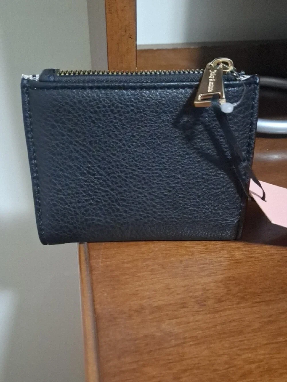 Juicy Couture Black Ombre Rhinestone Logo Cardholder with Gold Accents